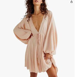 FREE PEOPLE Arzel Mini Dress (M) - Blush/Cream